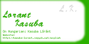 lorant kasuba business card