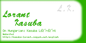 lorant kasuba business card